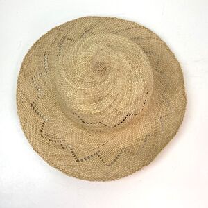 Wide Brim Straw Woven Sun Hat Womans Summer Beach Boho Peasant Resort 22"